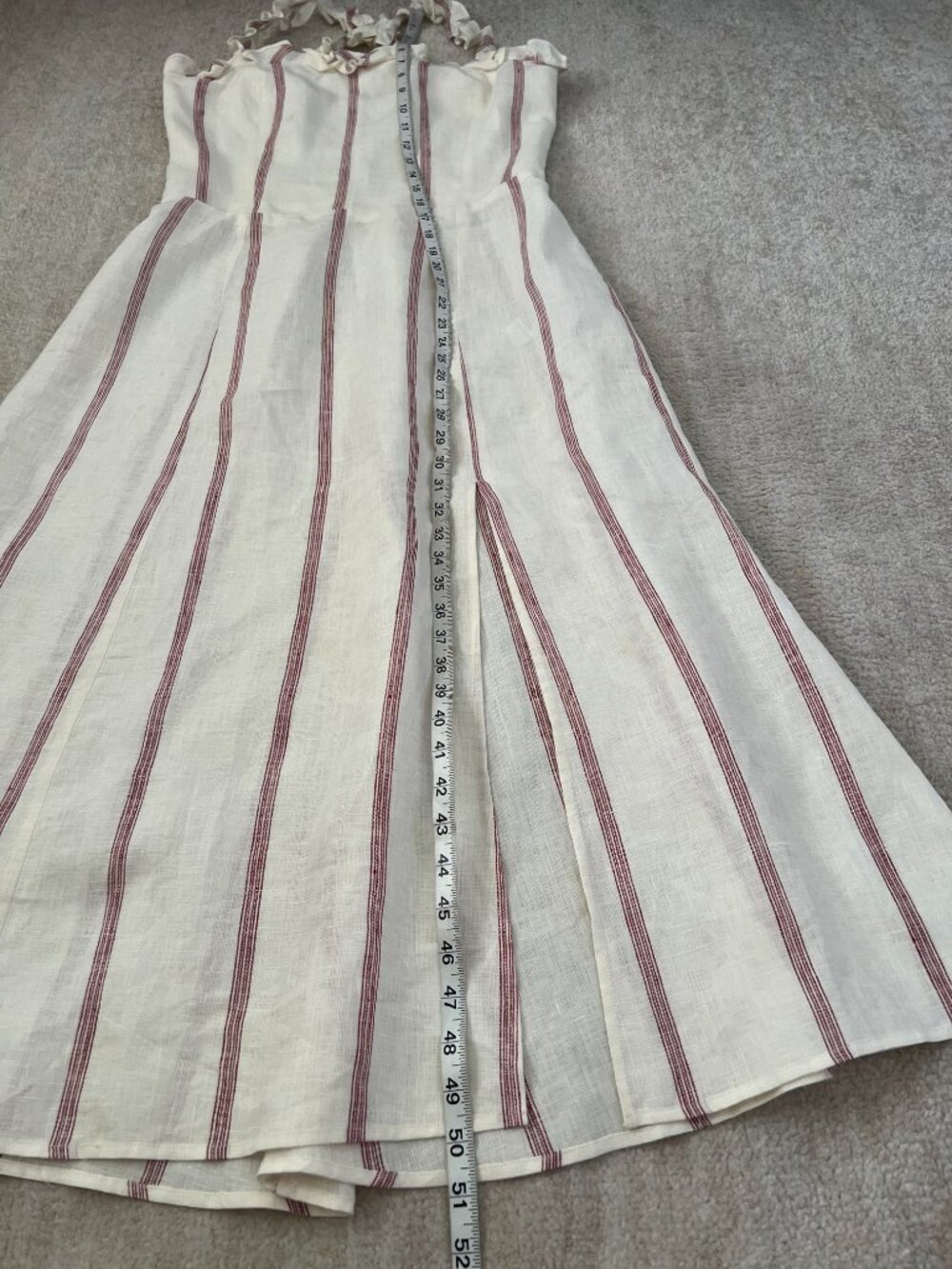 Reformation Lavender Linen Striped Midi Dress 12 - Picture 5 of 13
